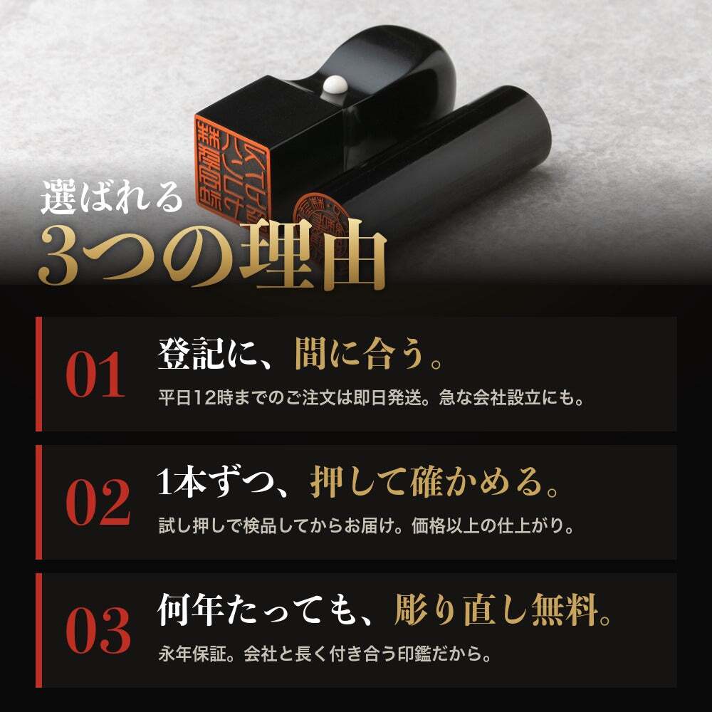 法人印鑑 2本セット 黒水牛 代表印 角印 専用ケース付 DQ 会社印 実印 印鑑 はんこ 会社設立 即日発送 ラッピング付き 永年保証 ギフト 開業祝い