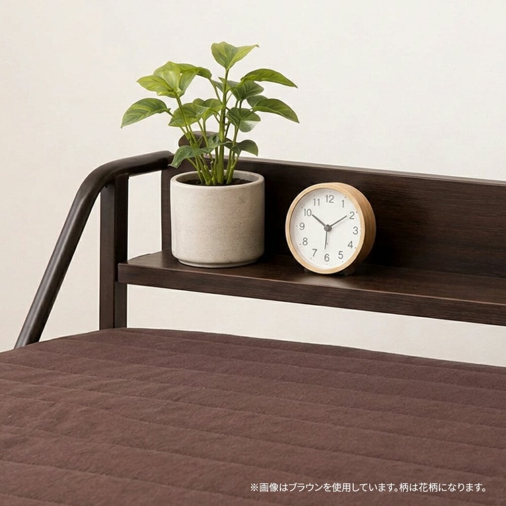 Waltz/ワルツ 木製棚付き 収納式 リクライニングベッド シングル コンセント付き 手動タイプ シングルベッド　送料無料