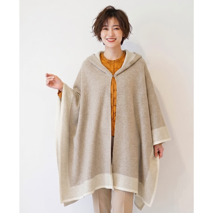 ケープ ニット ポンチョ コート マント レディース カシミヤブレンドウール フード付き Filomo ブランド カシミヤ混 カシミヤ ウール ルームウェア 秋冬 羽織り アウター 暖かい 大きめ ゆったり ギフト プレゼント 7F (02000303r)