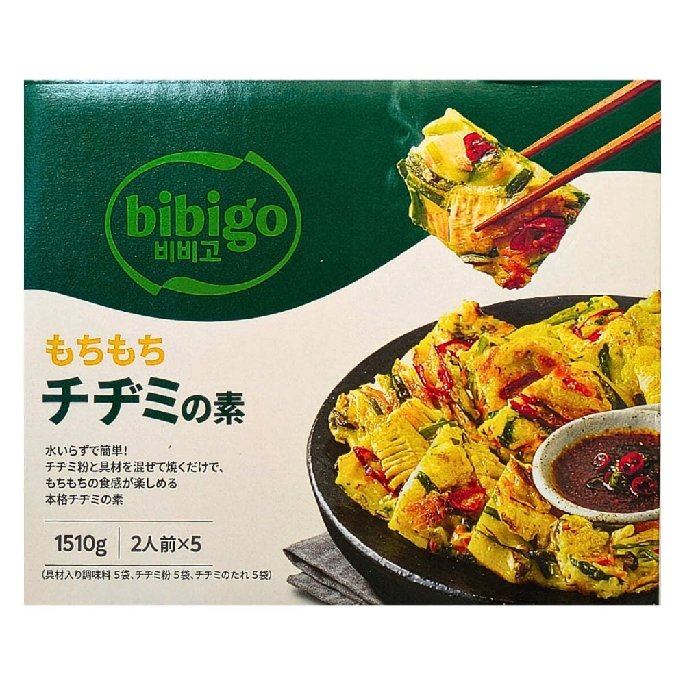 bibigo   ( ビビゴ )   チヂミの素   簡単   具材を混ぜて焼くだけ　もちもち食感　1510g（2人前×5）CJ FOODS　#69006　韓国グルメ　おウチ屋台　おつまみ　まとめ買い　ストック　[賞味期限26.11.24]