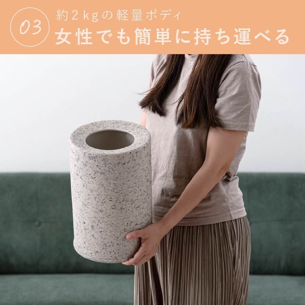 ゴミ箱 5L 東谷 MAR-15 テラゾー柄 トラッシュカン 二重構造 袋が見えない 小さい 小さめ コンパクト 省スペース 石目調 人工大理石風 蓋なし おしゃれ 北欧 韓国インテリア リビング 寝室 オフィス デスク下 一人暮らし ホワイト ライトグレー 新生活