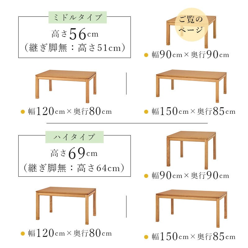 リビングコタツ シェルタ (約)幅90×奥行90×高さ51(継脚時56)cm ナチュラル 組立式 天然木のぬくもりを感じられるリビングこたつテーブル ５ｃｍの継脚付きでソファや座椅子に合わせて高さを変えられます ブラウン