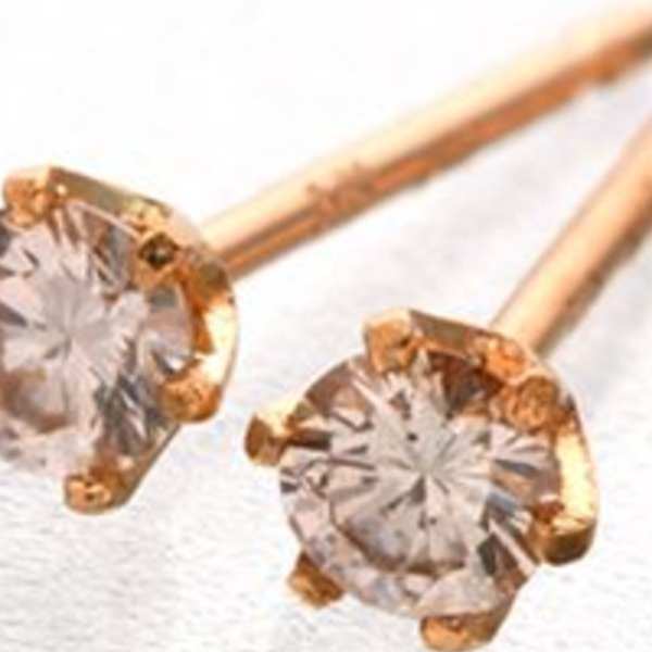 ピアス レディース 18金 K18PG ピンクダイヤモンド 0.1ct ピンクゴールド 両耳用 ダイヤピアス 天然石 希少石 華奢 シンプル アクセサリー ジュエリー 上品 贈り物 プレゼント ギフト