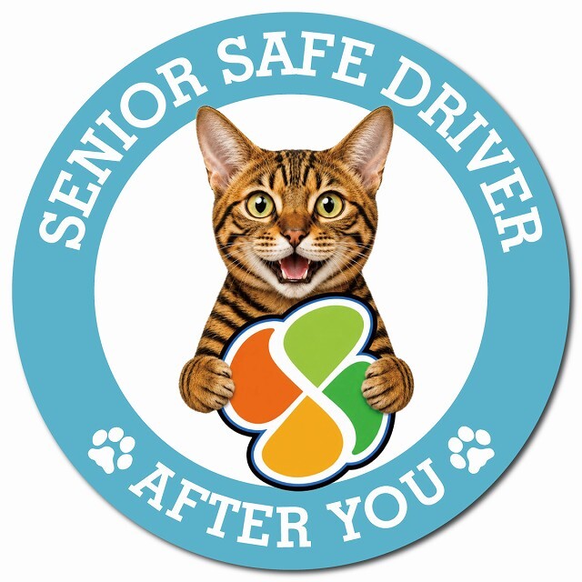 カーサイン 高齢者マーク SENIOR SAFE DRIVER トイガー マグネット 強力 直径13cm 肉球 日本製 車 ステッカー