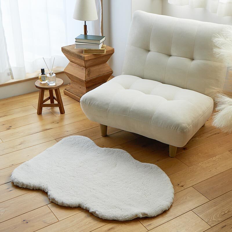 ラグ カーペット フェイクムートン 床暖房対応 ムートン風 冬用 マット ムートン調 フェイクラビットファー 絨毯 冬 あったか 北欧 ホット 対応 ふわふわ もこもこ 60×90c 新生活
