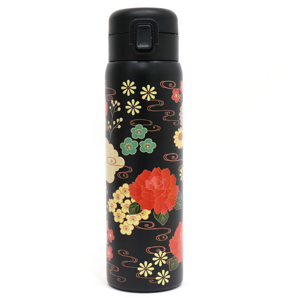 ワンタッチボトル480ml 和柄 841-004 841-005 841-006 841-009 送料無料 水筒 ステンレスボトル 保冷 保温 ボトル 舞妓 蒔絵 風神雷神 寿司 日本 日本伝統 ギフト 持ち運び おしゃれ 舞妓