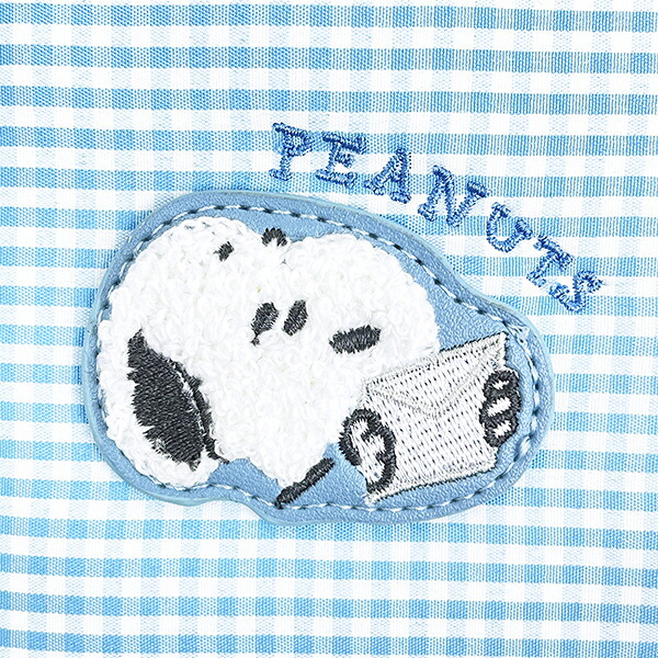 スヌーピー パスポーチ ブルー パスケース 定期入れ サガラワッペンチェック SNOOPY