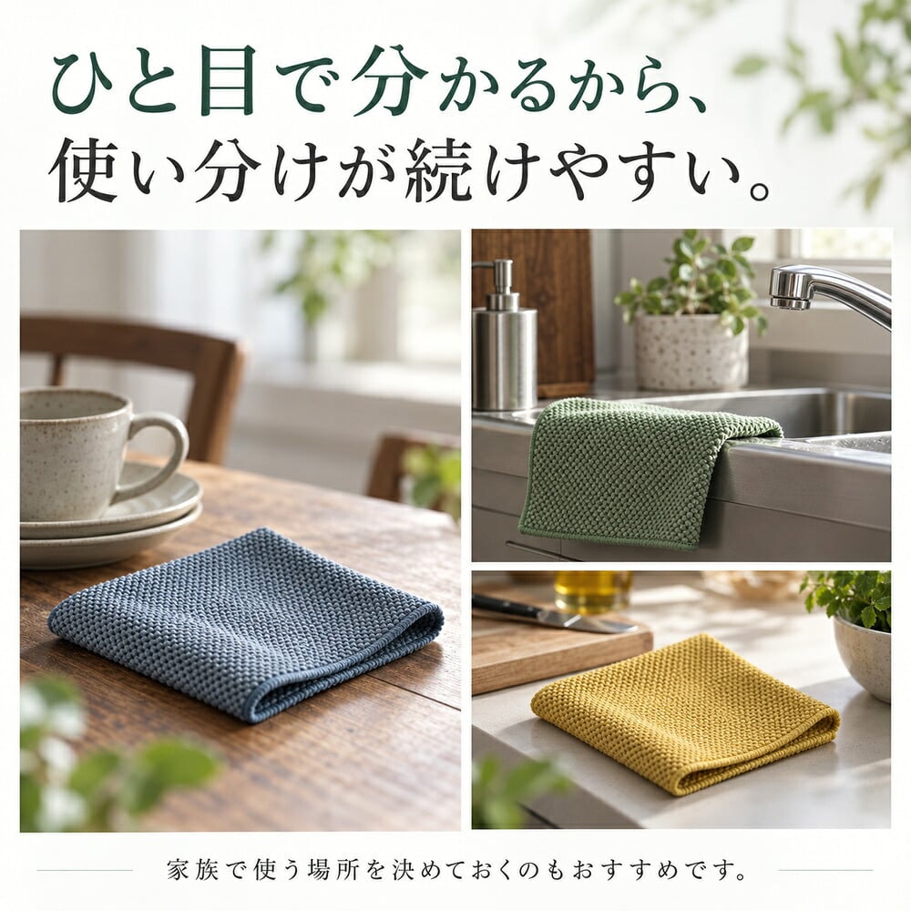 キッチンクロス 4枚セット 大判 30×30cm キッチンタオル 水切りタオル ふきん 吸水 食器拭き 台拭き おしゃれ くすみカラー まとめ買い