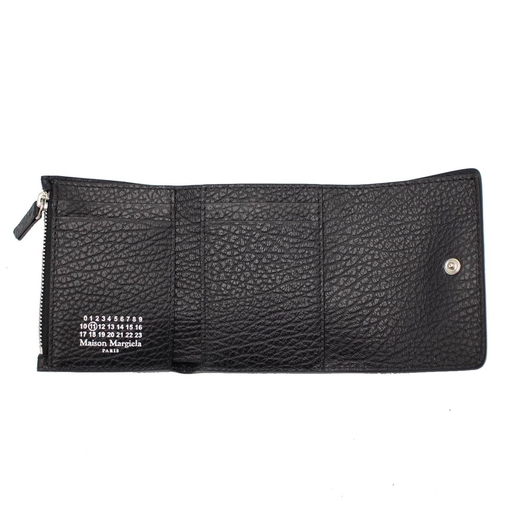 メゾン マルジェラ　Maison Margiela　三つ折り財布　SA3UI0010 P4455 T8103　ブラック　グレインレザー　コンパクト財布　ミニウォレット