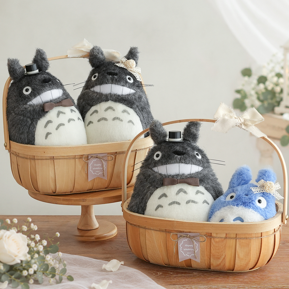【結婚式 電報 ギフト】トトロにっこりウェディングバスケット｜ウェディングドール　ウィルカムドール　結婚式　祝電　電報  送料無料【メッセージカード無料】 