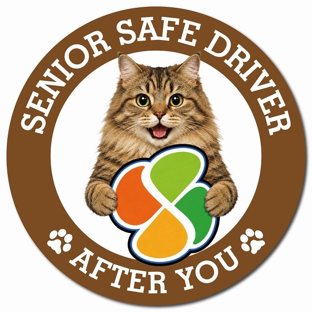 カーサイン 高齢者マーク SENIOR SAFE DRIVER サイベリアン マグネット 強力 直径13cm 肉球 日本製 車 ステッカー