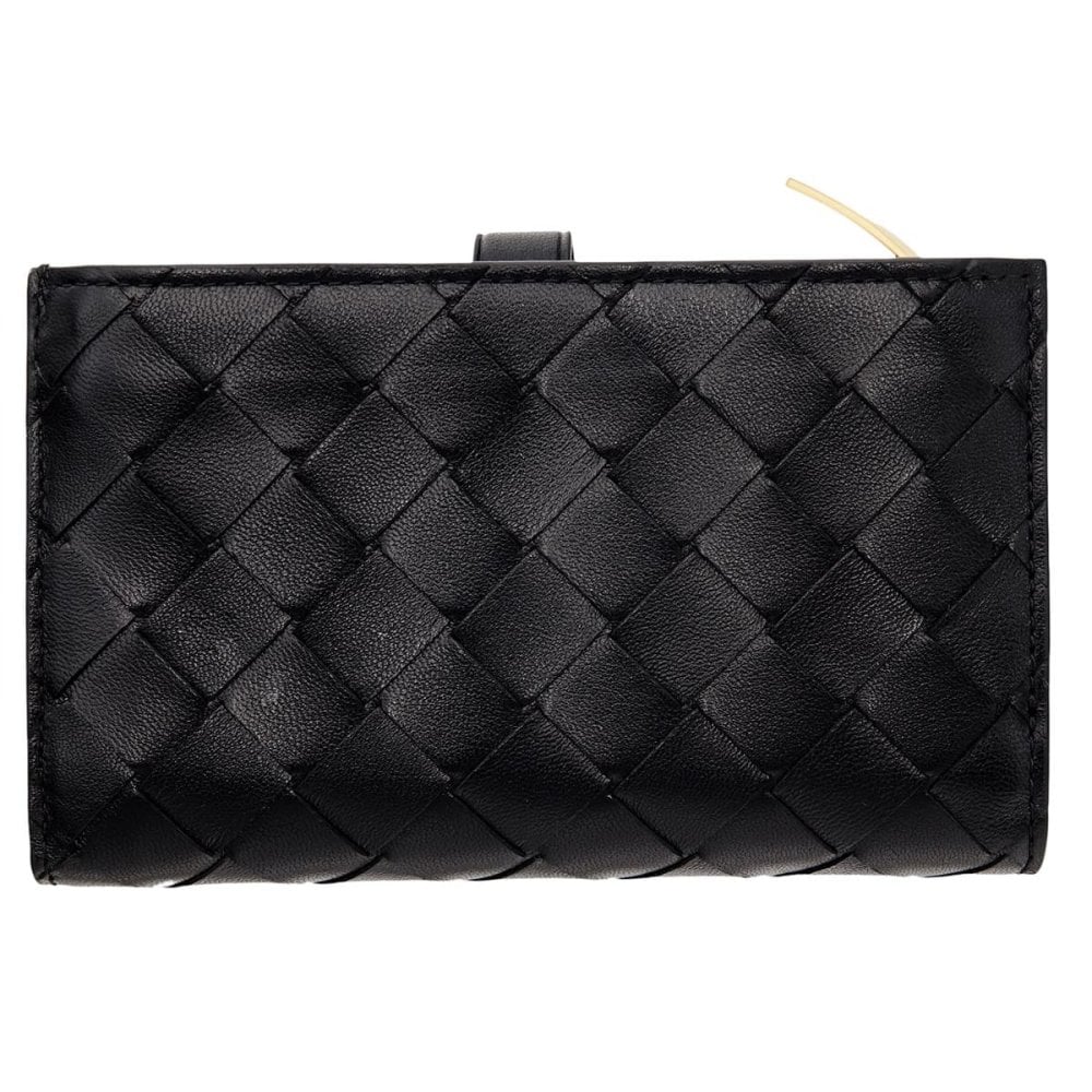 ボッテガヴェネタ BOTTEGA VENETA 二つ折り財布 イントレチャート メンズ レディース ブラック 黒 小銭入れ付き ファスナー小銭入れ カード入れ10個 ラムレザー 本革 609070 V3UH2 8425 縦長