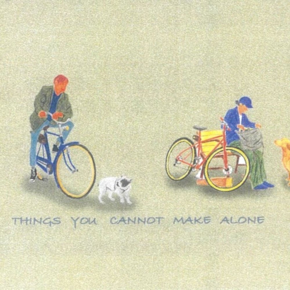 人と犬と自転車柄 長袖シャツ 【大切なものは、いつもそばにいる。】｜綿100%・日本製｜ 62908