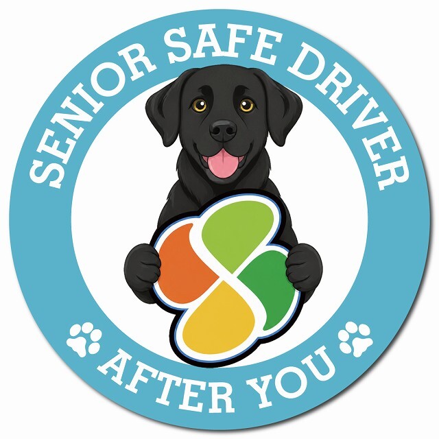 カーサイン 高齢者マーク SENIOR SAFE DRIVER ラブラドール マグネット 強力 直径13cm 肉球 日本製 車 ステッカー