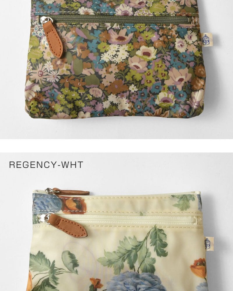 【CouPole クーポール】リバティ プリント Wファスナー ポーチ (CC-68001)レディース LIBERTY ミナ ペルホネン 花柄 フラワープリント 防水 撥水 薄型 小物入れ コスメ 化粧 メイク サニタリー 収納 旅行 トラベル 母の日 クリスマス ギフト プレゼント