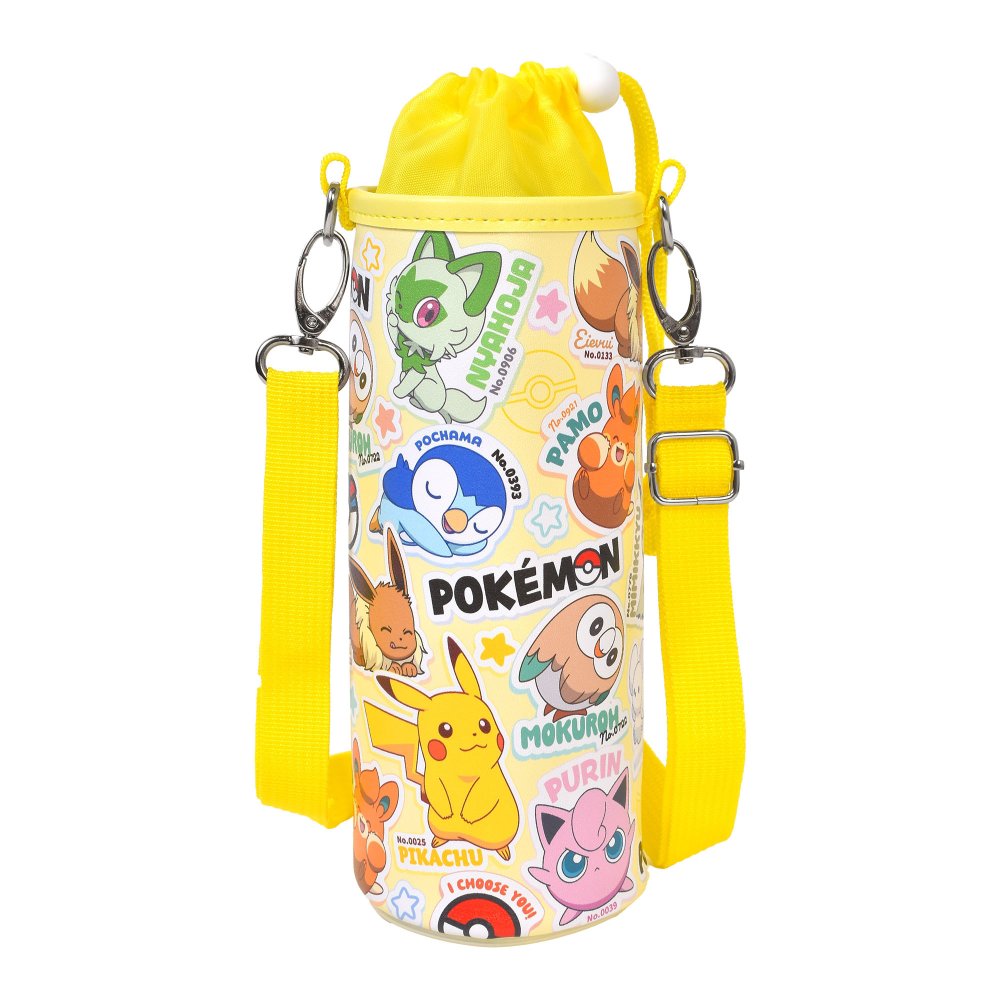 ペットボトルカバー ポケモン 保冷 保温 ペットボトルホルダー ボトルケース キッズ 子供 かわいい おしゃれ 男の子 女の子 斜めがけ ショルダー 肩掛け 500ml 600ml ペットボトル ケース 水筒カバー pokemon キャラクター イエロー ブラック 小学生 中学生 通園 通学 遠足