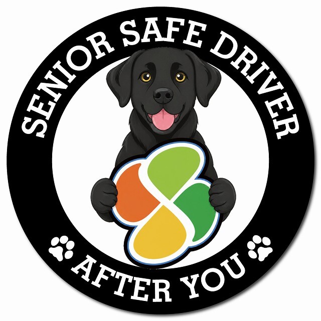 カーサイン 高齢者マーク SENIOR SAFE DRIVER ラブラドール マグネット 強力 直径13cm 肉球 日本製 車 ステッカー