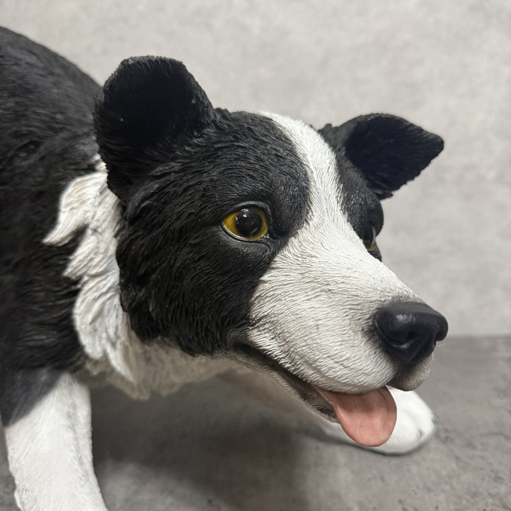 犬 置物 大きい じゃれるボーダーコリー 特大 横幅63cm woobia ウービア かわいい おしゃれ ガーデン インテリア オブジェ 巨大 可愛い プレゼント 北欧 玄関 雑貨 動物 モダン 面白い 庭 ギフト 屋外 家 リアル 玄関先 ガーデンオーナメント