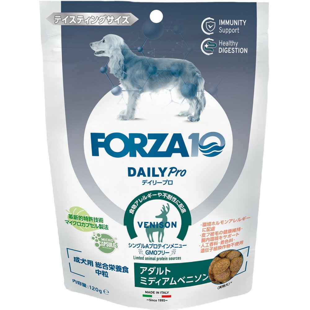フォルツァ10 FORZA10 ドッグフード デイリープロ アダルトミディアム ベニソン 120g×10個
