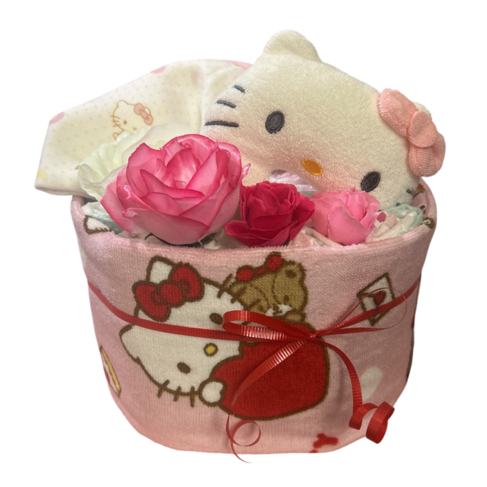 ハローキティ おむつケーキ 出産祝い 女の子サンリオ ベビー ピンク キティ好きなママへ贈る ギフト