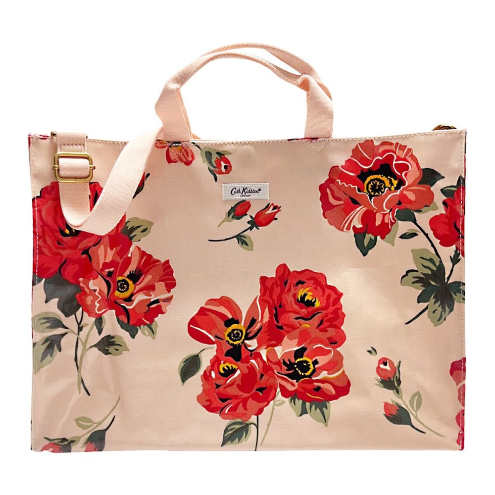 キャスキッドソン Cath Kidston バッグ 2way トートバッグ ショルダーバッグ 斜めがけバッグ 1064933 106384618646102 STRAPPY CARRYALL ARCHIVE ROSE レディース Peach/Red ピンク系+レッド