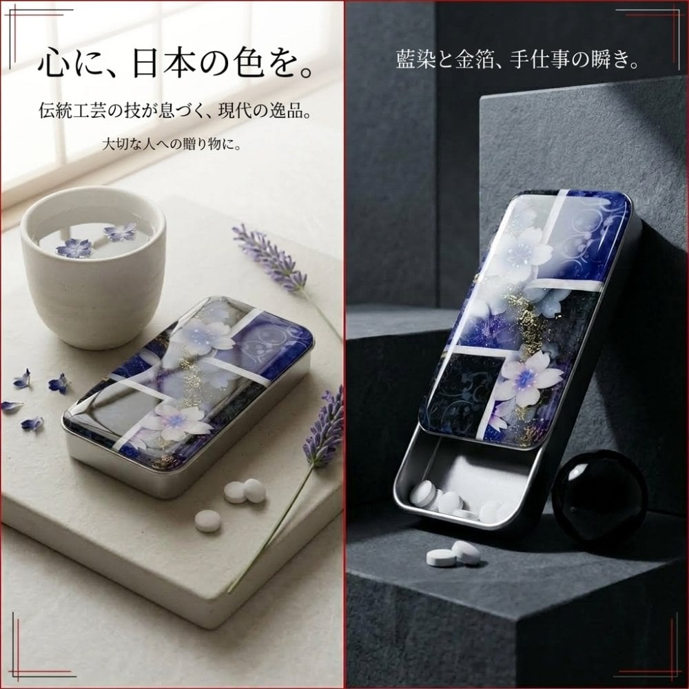 職人の手作り！和柄FRISKケース『奈』フリスク タブレット ミント 名入れ 職人 手作り ハンドメイド 送料無料 伝統工芸 桜 和モダン 和柄 和風 和雑貨 ギフト プレゼント 贈り物