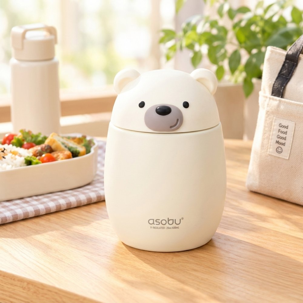 ★asobu BESTIE フードジャー スープジャー 600ml 全5種 真空断熱 保冷 保温 動物 ペット クマ ペンギン 恐竜 キャラクター かわいい ランチ お弁当 誕生日 キッズ プレゼント クリスマス ギフト