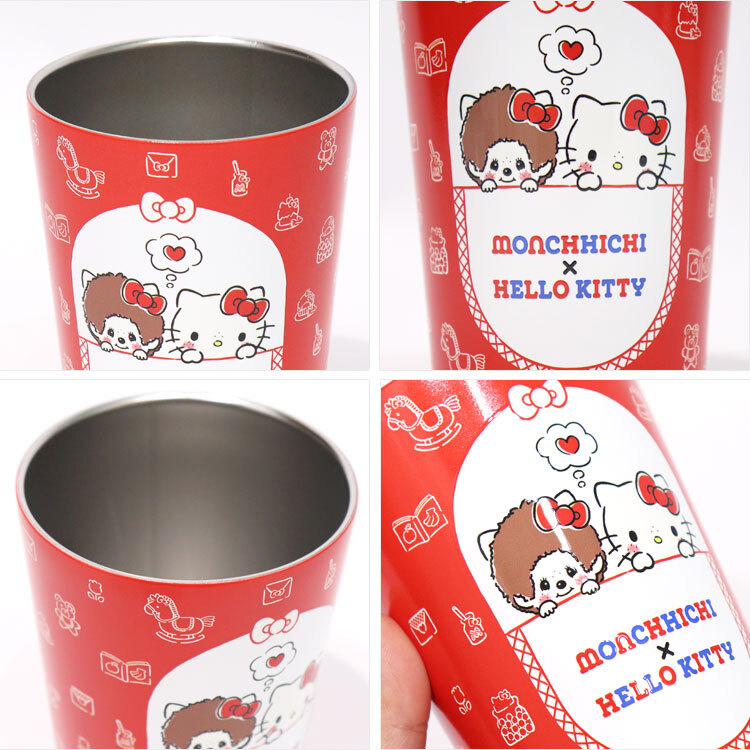 モンチッチ ハローキティ 2WAY 真空二重タンブラー 450ml 131-011 131-012 定形外 送料無料 ポケット パーティー サンリオ キティ タンブラー ドリンクホルダー 保温 保冷 真空 コップ かわいい レトロ