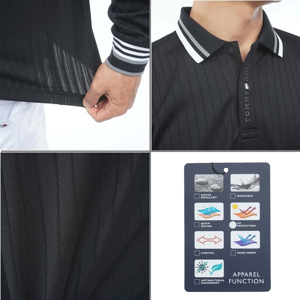 トミーヒルフィガー ゴルフ メンズ 針抜きジャガード 長袖ポロシャツ TOMMY HILFIGER THMA663 2026年秋冬モデル お誕生日祝い お祝い 記念品 お父さん 父の日 彼氏 男性 30代 40代 50代 60代  還暦祝い 敬老の日 人気プレゼント プレゼント