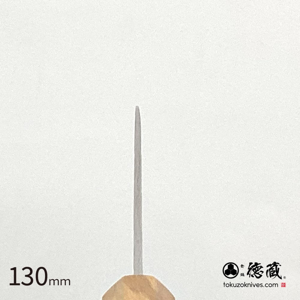 ステンレスペティナイフ　130mm 銀三 梨地仕上げ オリーブ八角柄 日本製 徳蔵刃物 【TOKUZO KNIVES】 JAPAN Kitchen Knives 包丁 切れ味 家庭用 万能 錆に強い 両刃 プレゼント ギフト 贈り物 一生モノ