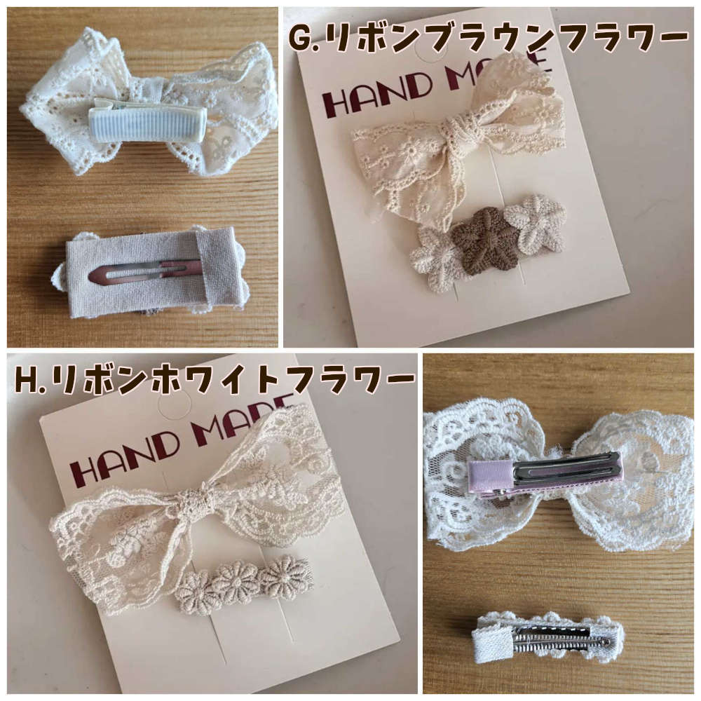 上品でかわいいヘアピン2個セット ハンドメイド レース リボン ヘアアレンジ 髪飾り キッズ ベビー フォーマル 発表会 入園式 卒園式 七五三 結婚式 誕生日 親子お揃い