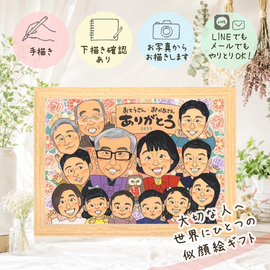 誕生日の贈り物に、見ると笑顔になる似顔絵を贈りませんか。 似顔絵 家族 贈り物 名入れ プレゼント ギフト 手描き 誕生日 家族 記念 記念日 お祝い 大人数 祖母 両親 祖父 家族 ご両親 修正無料 名入れ 下書き確認 親孝行 実績多数 そっくり 宝物 宝物 家族 一生もの 還暦祝い 米寿祝い オリジナル 感動 バレンタインデー ウェディングギフト 大量注文 ホワイトデー 百寿祝い