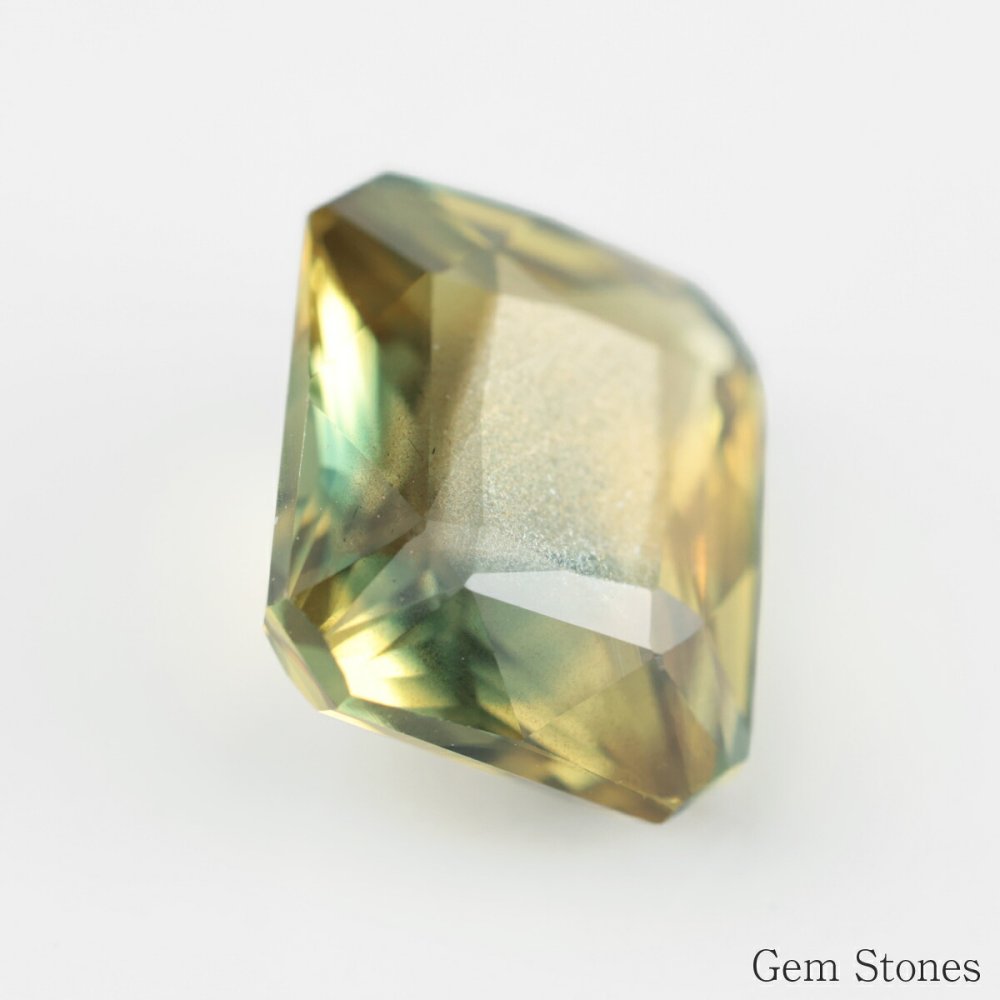 非加熱 バイカラーサファイア 3.60ct ルース 宝石 裸石 大粒 グリーン イエロー バイカラー サファイア ジュエリー オリジナル 制作 コレクション 誕生石 9月 記念 お守り 誕生日 プレゼント