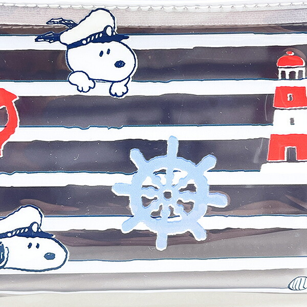 スヌーピー 3ポケットポーチ ボーダー ノーティカルスタイルシリーズ SNOOPY