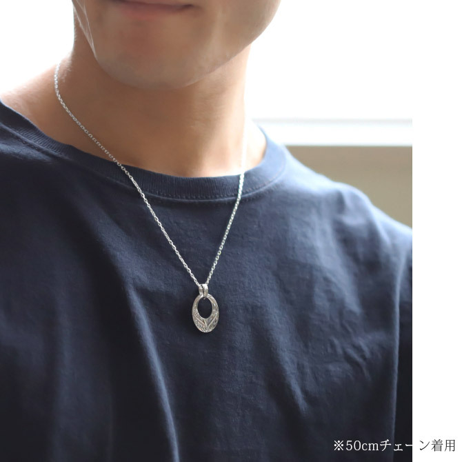 ハワイアンジュエリー シルバー ペンダント トップ 刻印 無料 誕生石入れ可 オーバルサークル Lサイズ 全長29mm ロジウムコーティング シルバー925 ネックレス チェーン別売 ペンダントヘッド BY THE SEA バイザシー プレゼント ハロウィン 【品番：SP309】