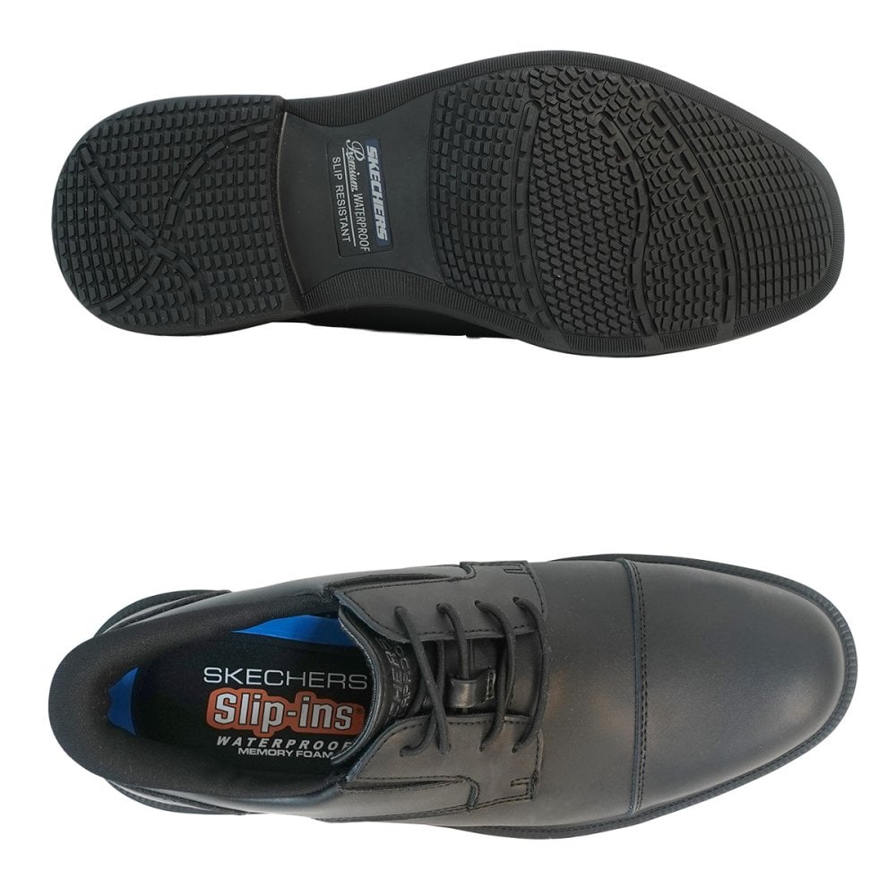 SKECHERS スケッチャーズ スリップインズ ウォータープルーフ ドレストン ラムジー 205837 BBK ブラック 防水 ビジネスシューズ 革靴