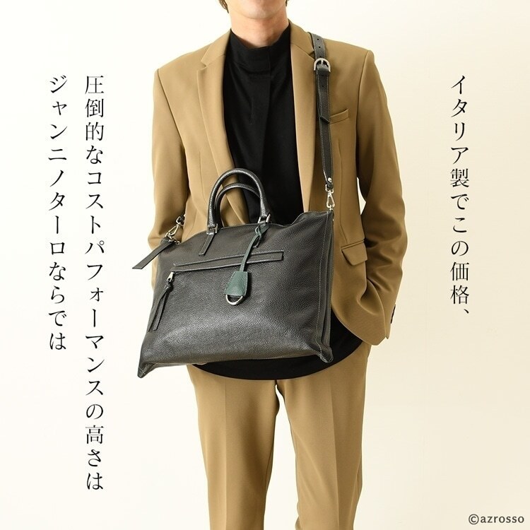 イタリア製 本革 2way メンズ ビジネスバッグ 肩掛け ブランド レザー バッグ メンズ ショルダーバッグ メンズバッグ 黒 ブラック ビジネス カジュアル 軽量 薄型 斜めがけ 外 ポケット ファスナー 付き 牛 革 カーフレザー 男性 用 軽い 仕事 おしゃれ ブリーフケース