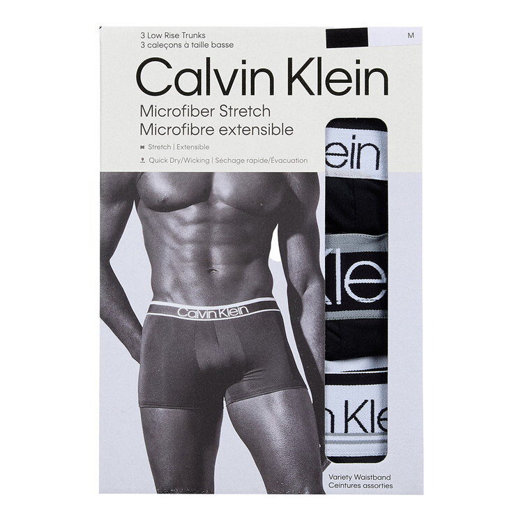 カルバンクライン：MICROFIBER STRETCH ローライズボクサーパンツ 3PK (ブラック)[ボクサーパンツ/ 男性下着/ メンズインナー/人気ブランド/おすすめギフト/誕生日プレゼント/メンズファッション]