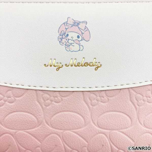 マイメロディ 長財布 レディース ラウンドファスナー 財布 サンリオ キャラクター 型押し 合成皮革 大容量 かわいい おしゃれ プレゼント ギフト ピンク サンリオ正規ライセンス品