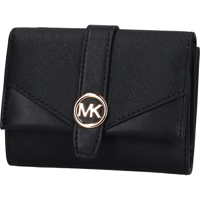 マイケルコース 二つ折り財布 二折財布 コンパクト レディース アウトレットブランド MICHAEL KORS グリニッチ 35S5GGRE6L-BK BLACK