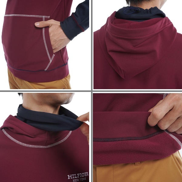 トミーヒルフィガー ゴルフ メンズ ネックウォーマー付 スウェットフーディー TOMMY HILFIGER GOLF THMA469 秋冬モデル お誕生日祝い お祝い 記念品 お父さん 父の日 彼氏 男性 30代 40代 50代 60代  還暦祝い 敬老の日 人気プレゼント プレゼント