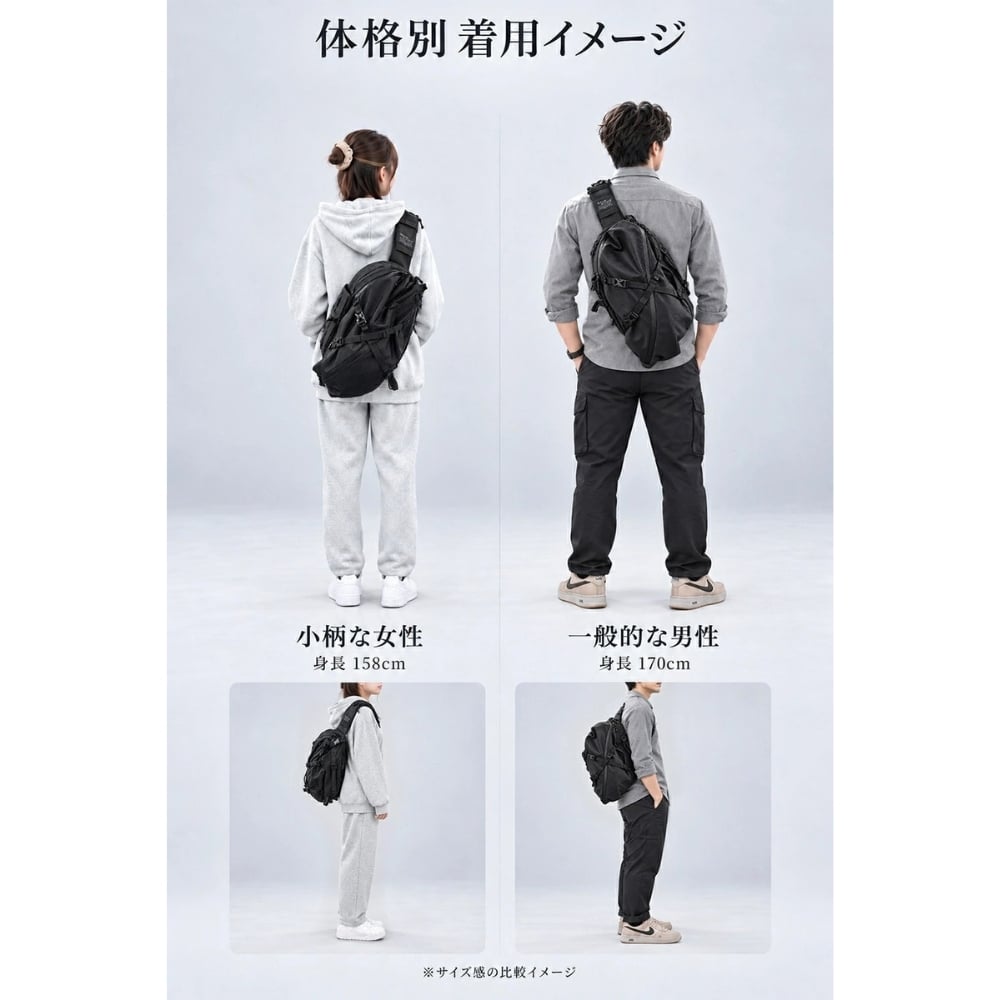【ラッピング無料】Gran Walker ALPHA-PACK 23L 大容量 拡張式 ボディバッグ メンズ 多機能 スリングバッグ ガジェット収納 通勤 通学 旅行 ギフト 釣り キャンプ