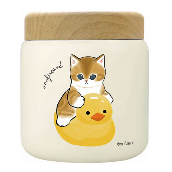 もふさんど モフサンド mofusand ステンレス スープポット 300ml 送料無料 53-2153 53-2154 53-2155 スープジャー アヒルにゃん ハムにゃん シフォンケーキにゃん お弁当 保温 保冷 木目蓋 真空二重構造 コンパクト かわいい ランチ 通勤 通学 アヒルにゃん