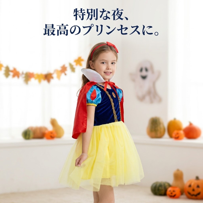 子供 ハロウィン コスプレ プリンセス風 コスチューム 女の子 仮装 衣装 ドレス ワンピース お姫様 キッズ マント付き ハロウィン衣装 イベント パーティー 撮影会 110 120 130 140