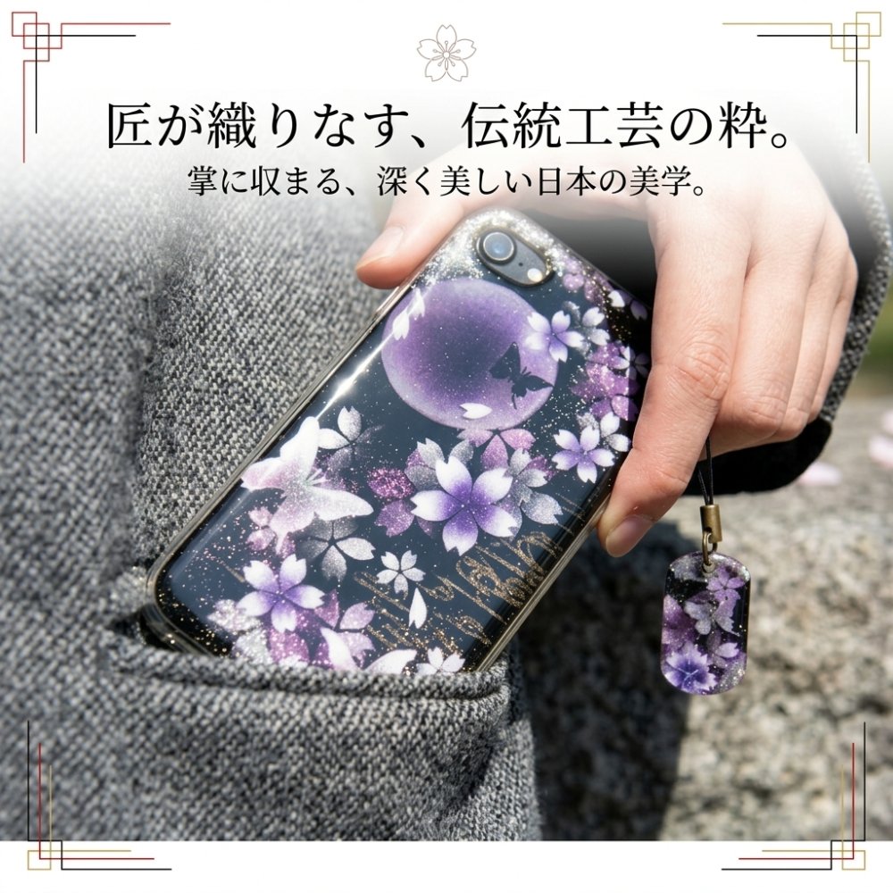 【全機種対応】スマホケース『伊』名入れ 送料無料 和柄 和風 桜 職人 伝統工芸 ハンドメイド ハードケース 手帳型 iPhone 17 Xperia AQUOS Android 各機種対応