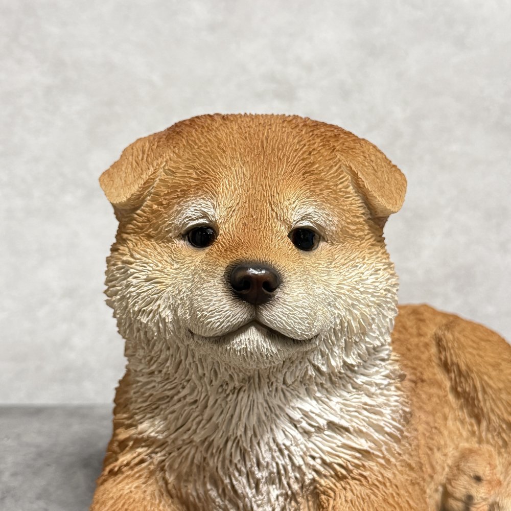 犬の置物 寝そべる秋田犬 横幅31cm woobia ウービア 大きい かわいい おしゃれ ガーデン インテリア オブジェ 可愛い プレゼント 北欧 玄関 雑貨 動物 モダン 面白い 庭 ギフト 屋外 家 リアル 玄関先 ガーデンオーナメント