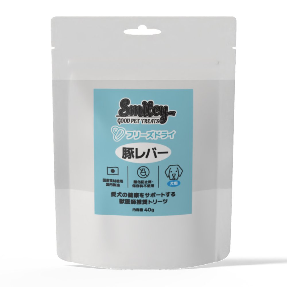 QIX キックス Smiley スマイリー 犬用フリーズドライ 豚レバー 40g