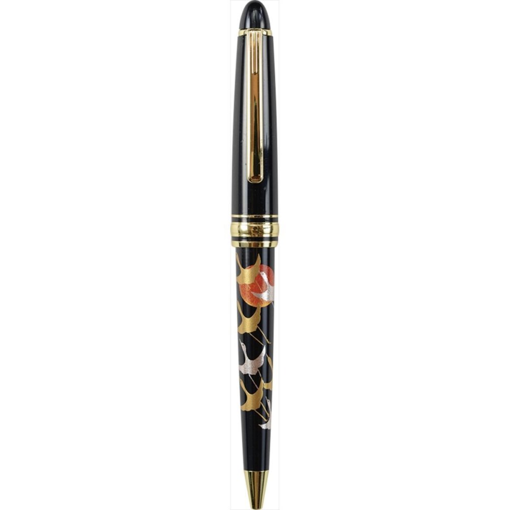 高級蒔絵ボールペンペア 富士 鶴 木箱入 文具 筆記具 文房具 ペン ステーショナリー【北海道・沖縄県・離島 配送不可】