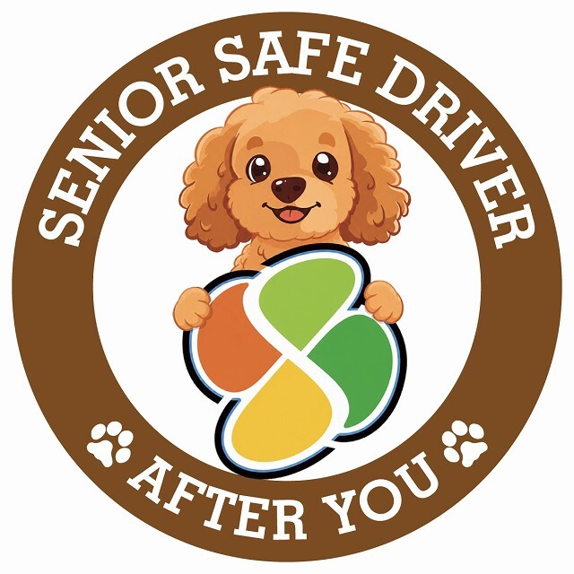 カーサイン 高齢者マーク SENIOR SAFE DRIVER ダップー ステッカー シール 直径13cm 肉球 日本製 車