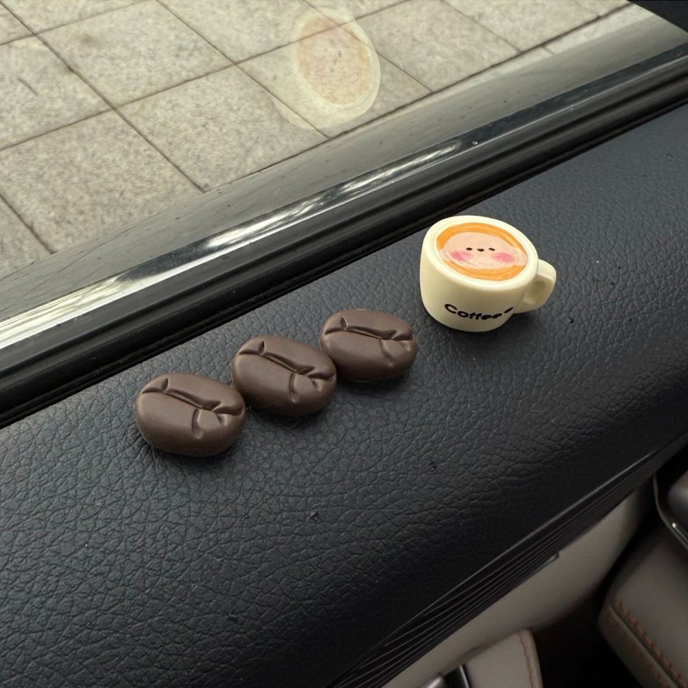 コーヒー豆 車内 置物 ミニチュア カップ 6点セット カーアクセサリー ディスプレイ 飾り レトロ かわいい おしゃれ インテリア ダッシュボード モニター デスク 装飾 雑貨 プレゼント